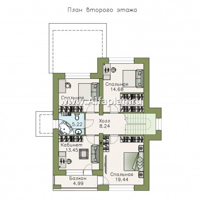 «Сектор счастья» - стильный проект двухэтажного дома, для большой семьи - превью план дома