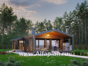 Проекты домов Альфаплан - «Лямбда» - просторный дом в современном стиле - превью основного изображения