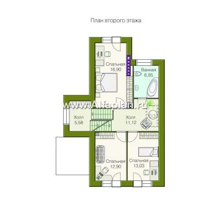 «Эврика» - проект трехэтажного дома из газобетона, с гаражом в цоколе, для узкого участка - превью план дома
