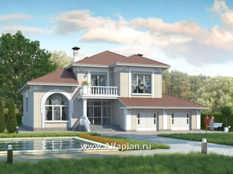 «Тургенев» - проект дома в классическом стиле с террасой и с гаражом - превью дополнительного изображения №1