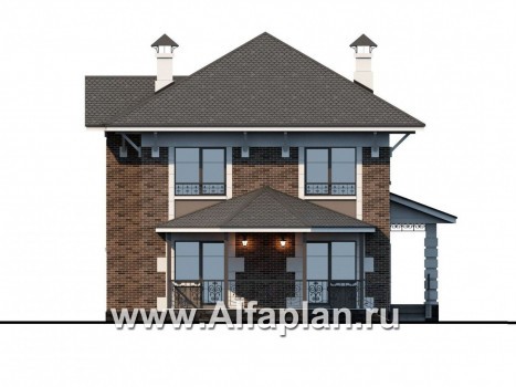 Проекты домов Альфаплан - «Фея сирени» — изящный дом для небольшого участка - превью фасада №4
