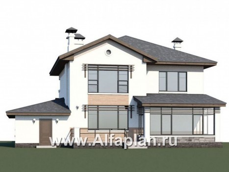 «Оазис» - проект двухэтажного дома с эркером, с гаражом - превью дополнительного изображения №1