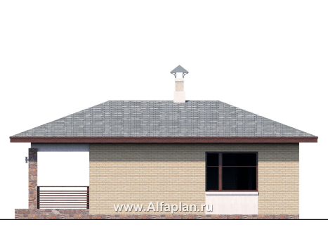 Проекты домов Альфаплан - «Виньон» - проект дачного дома с большой террасой - превью фасада №2