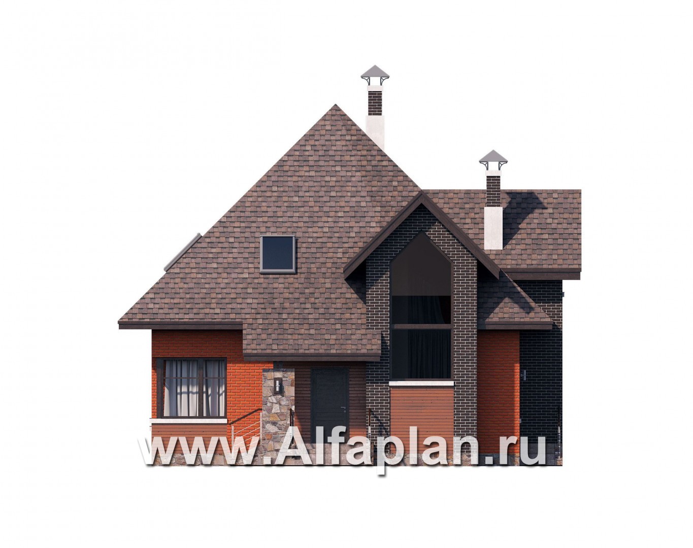 Проекты домов Альфаплан - «Орион» - эффектный современный дом - изображение фасада №1