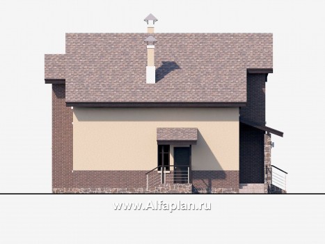 «Клипер» - проект дома с мансардой, планировка 5 спален, двускатная крыша в стиле шале - превью фасада дома