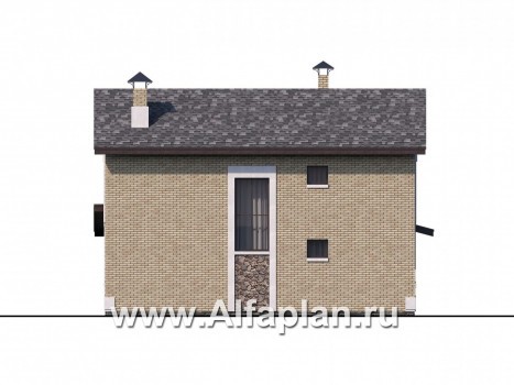 «Каменка» - проект двухэтажного дома из газобетона, с террасой - превью фасада дома