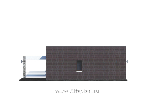 Проекты домов Альфаплан - «Магнолия» — плоскокровельный коттедж с удобной планировкой - превью фасада №3