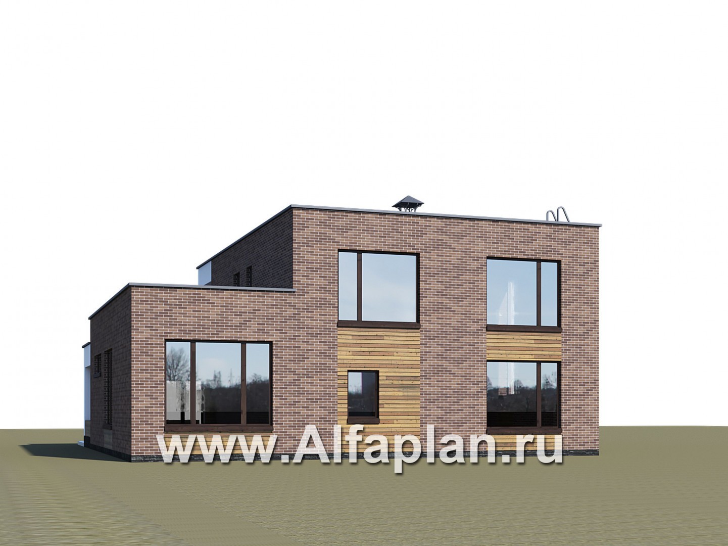 «Спектр» - проект двухэтажного дома, с двумя жилыми комнатами на 1-ом этаже и сауной, в стиле хай-тек - дизайн дома №2