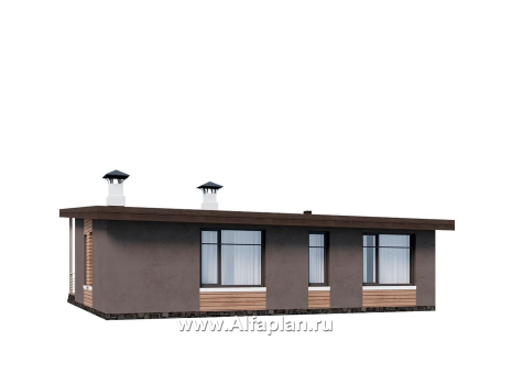 Проекты домов Альфаплан - "Талисман" - проект одноэтажного дома с односкатной кровлей - превью дополнительного изображения №2