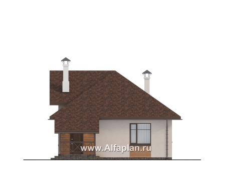 Проекты домов Альфаплан - "Тигода" - компактный простой дом с мансардой - превью фасада №2