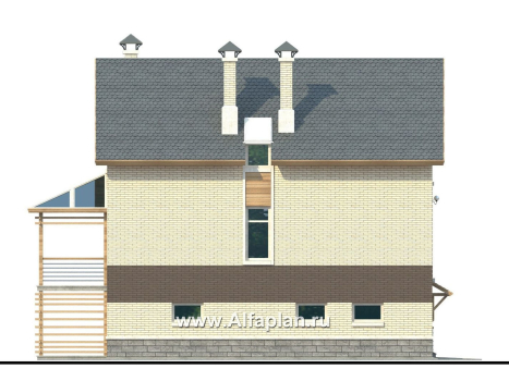«Экспрофессо» - проект трехэтажного дома, гараж и сауна в цокольном этаже, для узкого участка - превью фасада дома