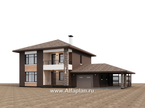 «Селигер» - проект двухэтажного дома из газобетона, с гаражом на 2 авто - превью дополнительного изображения №2