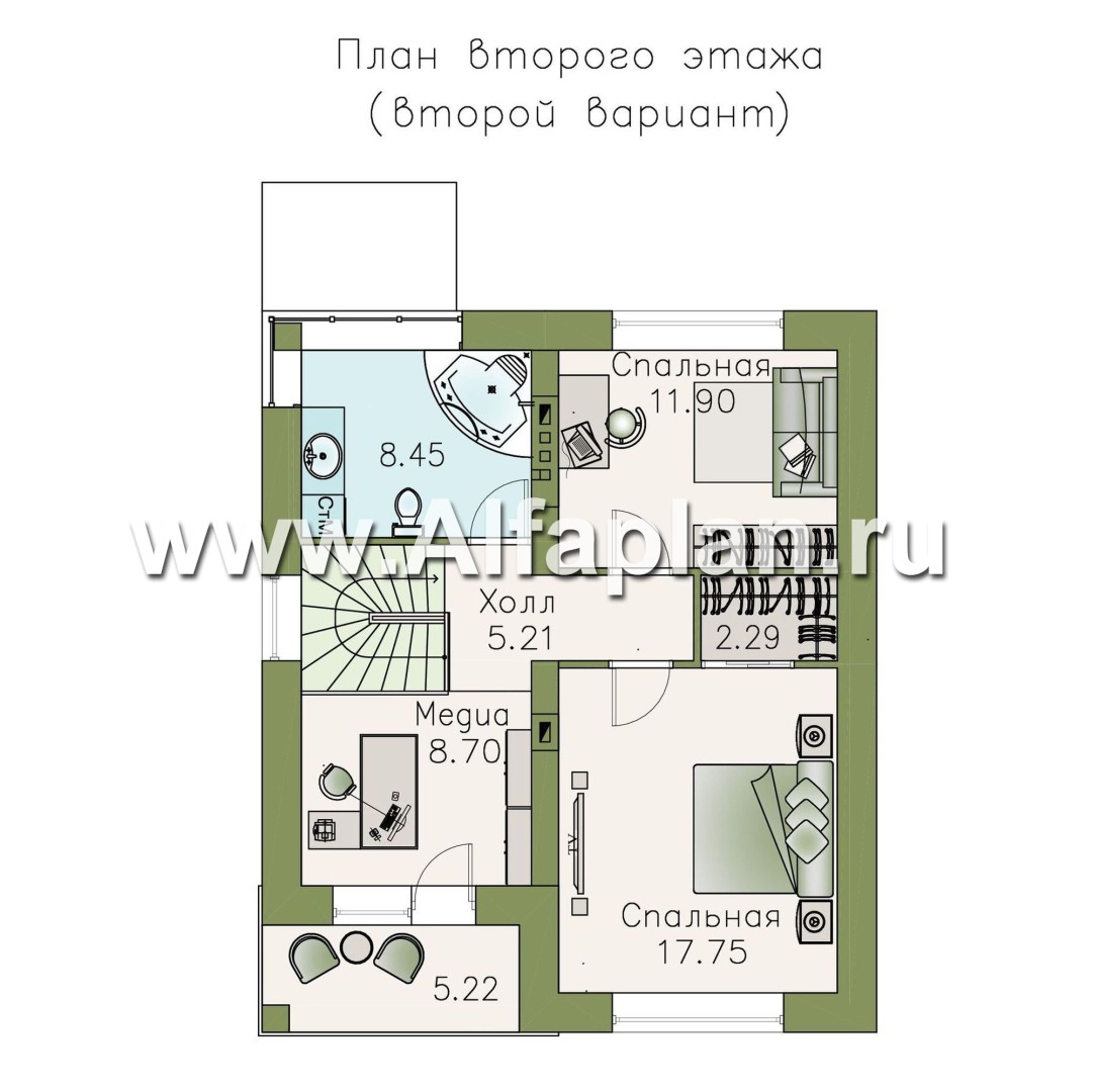 Проекты домов Альфаплан - Кирпичный дом «Серебро» для небольшой семьи - план проекта №3