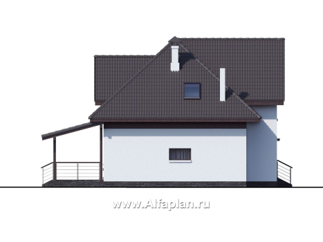 «Кассиопея» - проект дома с мансардой, с рациональной планировкой - превью фасада дома