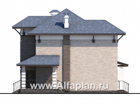 «Виконт» - проект двухэтажного дома, с террасой, удобная планировка, в стиле эклектика - превью фасада дома