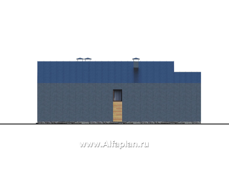 «Эпсилон» - проект одноэтажного каркасного дома с террасой со стороны входа - превью фасада дома