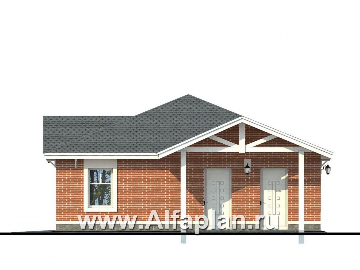 Проект гаража на 2 авто - фасад дома