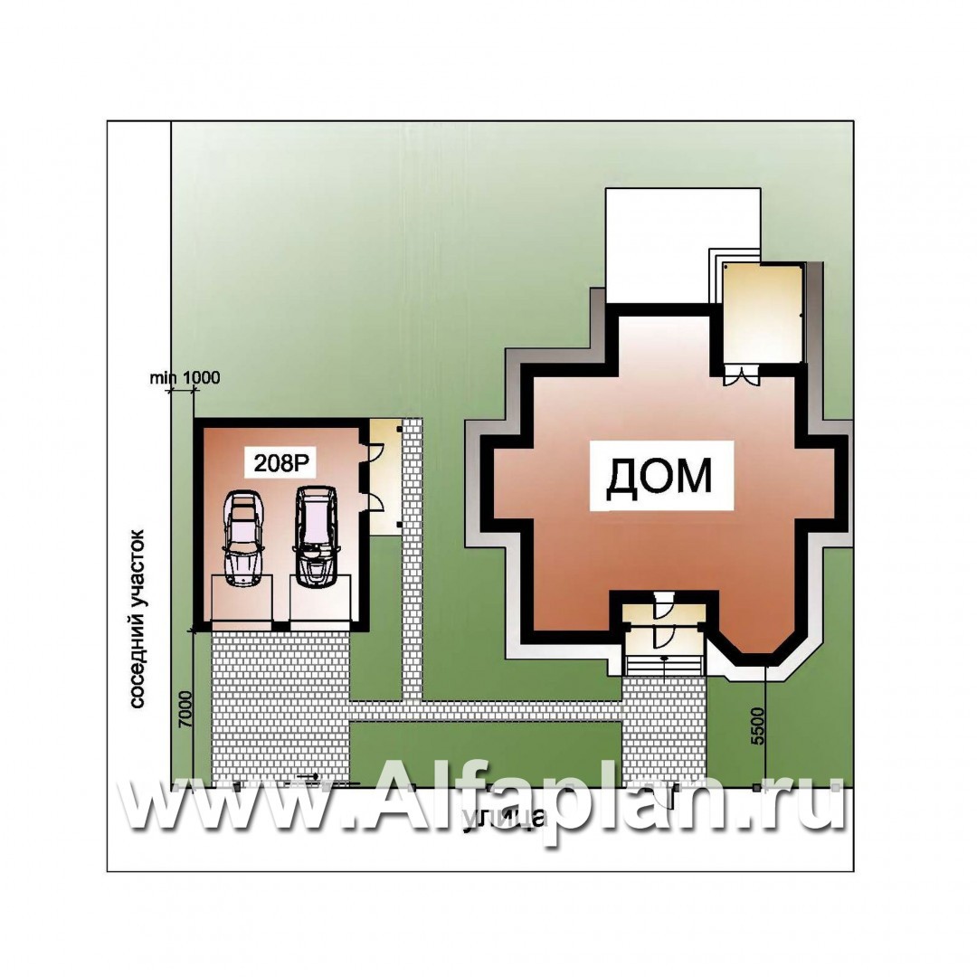 Проект гаража на 2 авто - дизайн дома №2