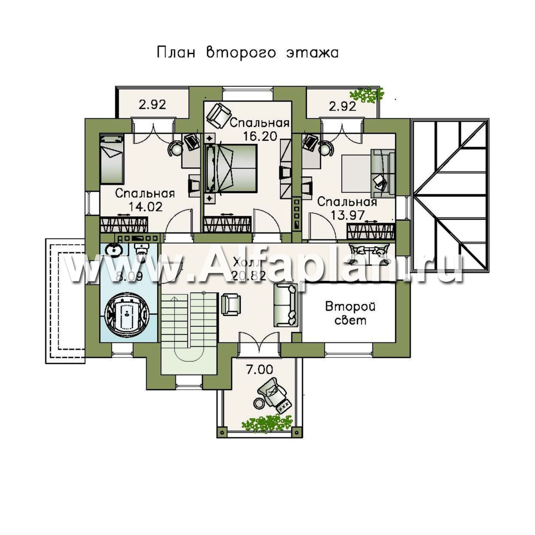 Проекты домов Альфаплан - «Разумовский» - элегантный коттедж с цоколем - изображение плана проекта №3