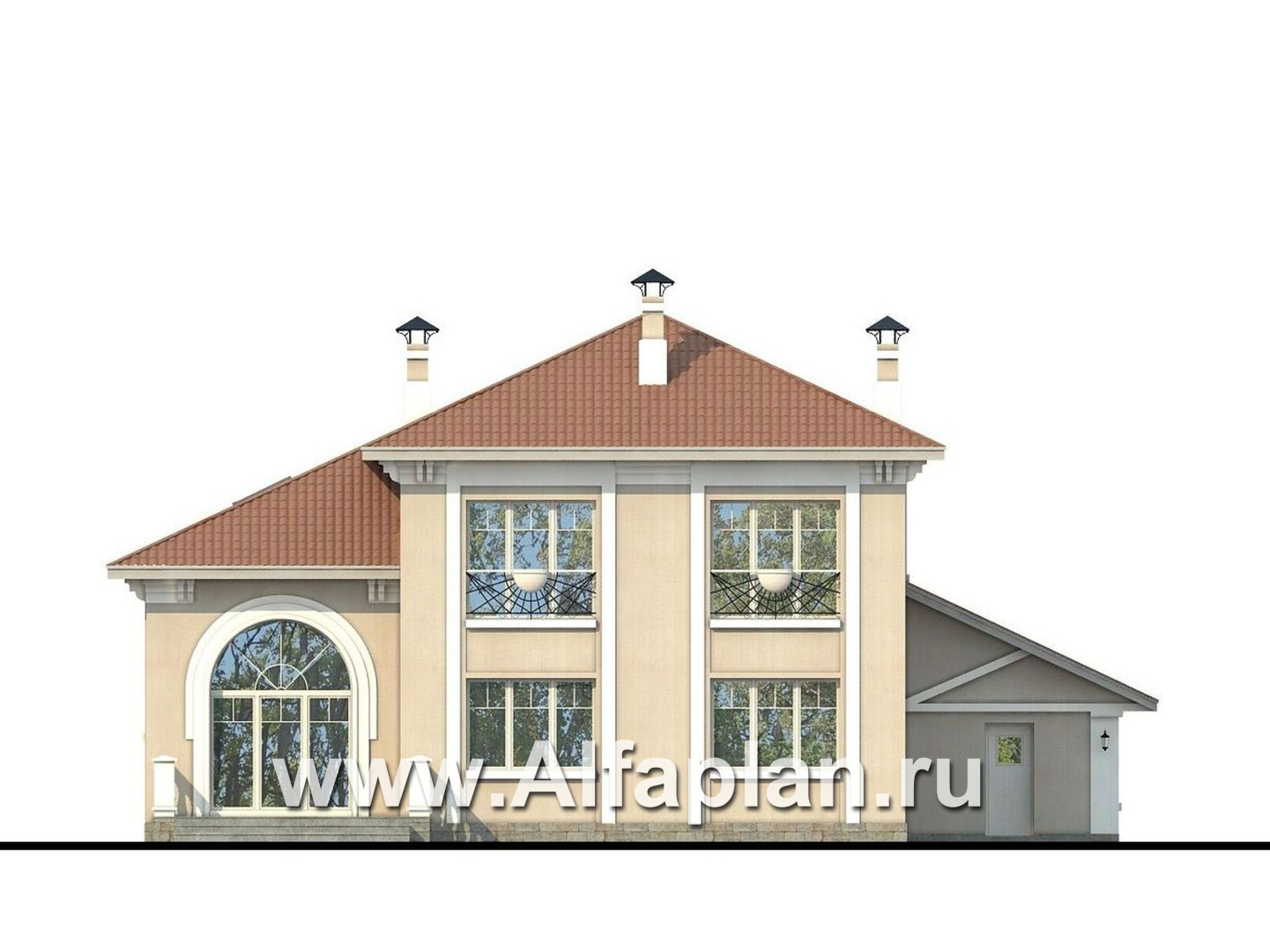 Проекты домов Альфаплан - «Тургенев» - русская усадьба, в классическом стиле - изображение фасада №4