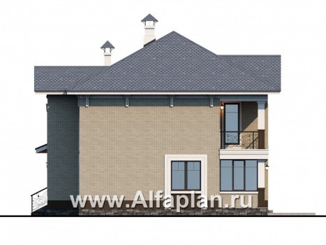 «Зазеркалье»- проект двухэтажного коттеджа, с террасой и балконом, в стиле модерн - превью фасада дома